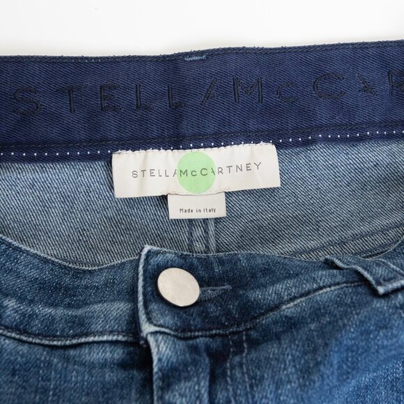 Stella McCartney Lace Hem Cropped Wide Leg Jeans Medium Wash Size 28 - Picture 5 of 14